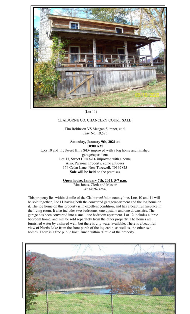 Chancery Court Sale Claiborne County